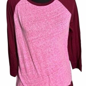 American Eagle Outfitters Pink Baseball Top Size Small